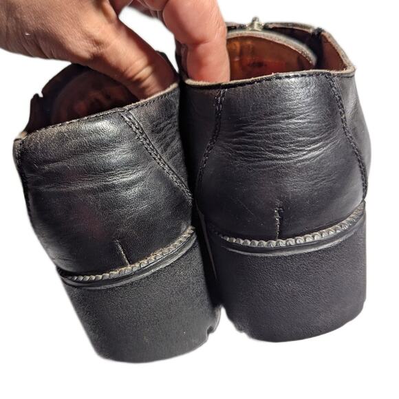 Vtg Y2K Harley-Davidson Black Leather Front Zip Chunky Sole Biker Oxfords Sz 7 - Picture 3 of 7